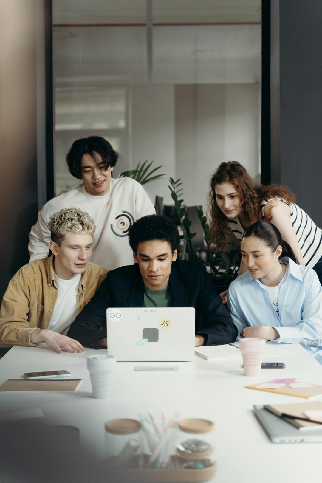 Diverse people using assistive technology